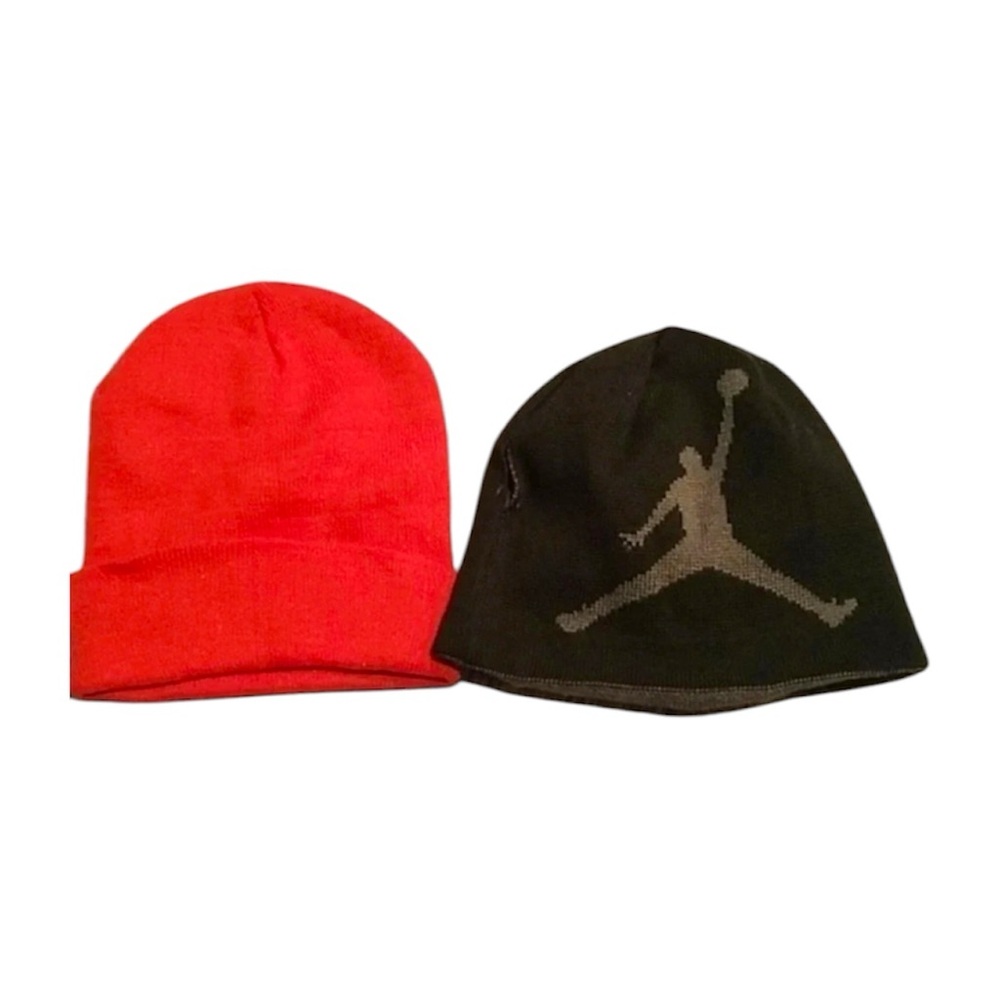 JORDAN boys 2 Pc. hat bundle Red and gray/black